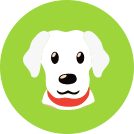 icon of a white english lab